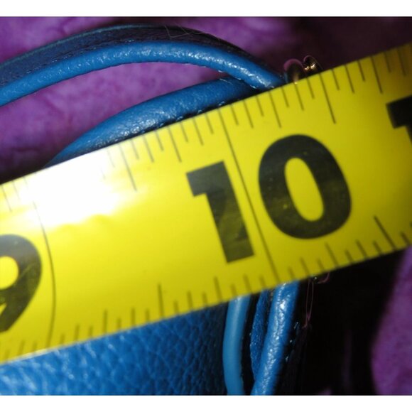 Coach Bleeker Cobalt Blue Pebbled Leather Studded Duffle Crossbody Bucket Bag - Picture 11 of 11